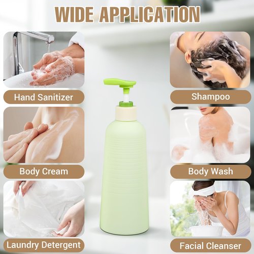 UMETASS 13.4oz Travel Shampoo Bottle with Flip Cap, Refillable Plastic Pump Bottles Dispenser for Soap, Shampoo, Lotions, Liquid Body Wash, Creams and Massage Oil (2 Pack, 13.5oz/400ml)