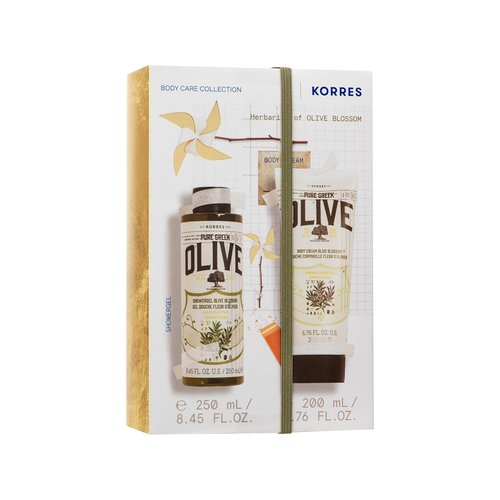 KORRES Olive Blossom Body Care Set - 2-Piece Vegan Gift Set with Body Milk & Shower Gel | Natural Greek Olive Oil Skincare, 8.45 FL Oz & 6.76 FL Oz