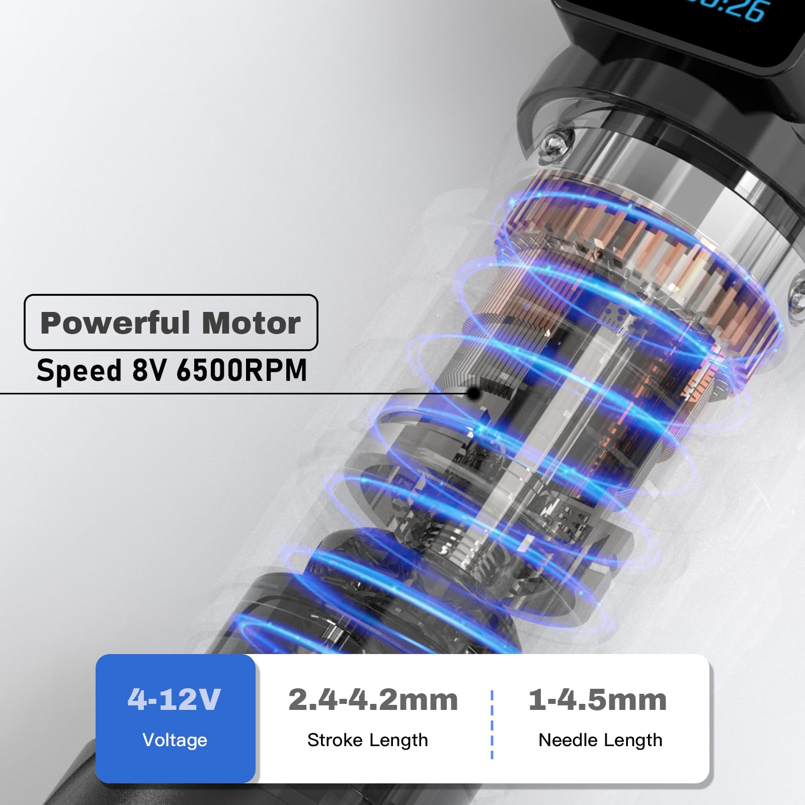 Wormhole Tattoo Gun Kit Wireless Tattoo Kit with 7 Adjustable Stroke 2,300mAh Power Tattoo Machine with Normal/Jump-Start/Dot Working Mode with LED Digital Display Professional Xtreme Tattoo Kit