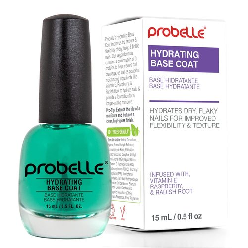 Probelle Hydrating Base Coat - Nourishing Moisturizer for Dry, Brittle Nails | Extends Polish Life