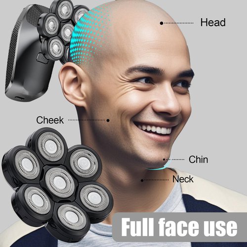7 Head Shaver Replacement Heads，Head shavers for many brands bald men replacement blades，Shaver Blade Heads Replacement for Electric Razor for Men (2 Pack)