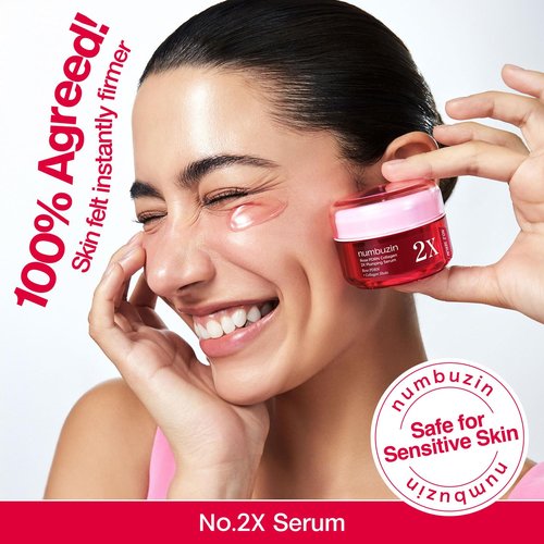 Numbuzin No.2X Rose PDRN Collagen Plumping Serum - Firming & Hydrating Korean Skincare | 1.01 fl oz (30ml)