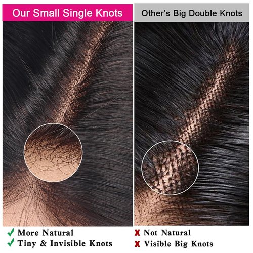 5x5 Transparent HD Lace Closure Silky Straight Human Hair Lace Closure Brazilian Virgin Remy Hair Invisible Lace Frontal Closure Pre Plucked Natural Black Color 16 Inch