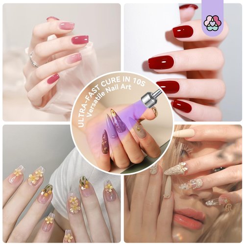 SAVILAND Gooseneck UV Light for Gel Nails: Touch Switch 12W U VNail Lamp 5S Quick Drying LED Flash Cure Lamp Rechargeable Gel Flash Cure Light 3 Timers Setting 360° Adjustable Home Salon Manicure