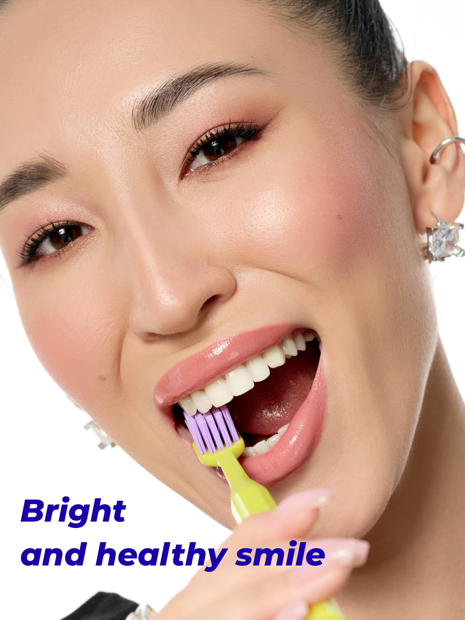 WATER DENT Medium Soft Toothbrush for Adults | Ultra-Dense Rounded Bristles | Gentle on Gums | Deep Plaque Removal | Whiter Smile | Suitable for Braces | 2 Pack Multicolor