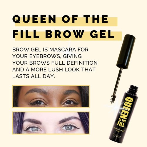 Elizabeth Mott Queen of the Fill Tinted Eyebrow Gel - Water-Resistant Brow Filler & Volumizer - Light Medium Brown 4g