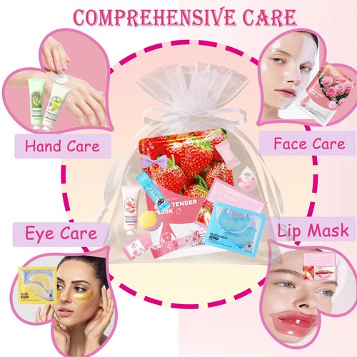 144 PCS Spa Party Supplies for Women Spa Party Favors Include Face and Lip Masks,Hand Cream,Under Eye Patches,Foot Bath Bombs and Hairband,Bulk Birthday Sleepover Party Supplies for Women