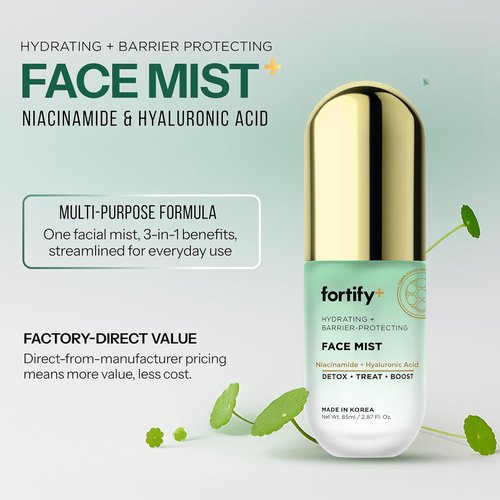 Fortify Skincare Niacinamide & Hyaluronic Acid Face Mist - Hydrating, Soothing, Anti-Aging Spray | 2.87 Oz