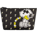 Concept One Peanuts Snoopy Women's Makeup Bag, Small Travel Cosmetic Zipper Pouch Organizer, Black