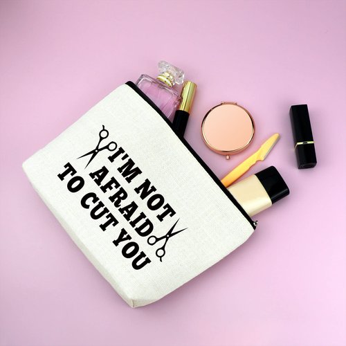 Mxrymvu Hairdresser Gift for Women Makeup Bag Hair Stylist Gifts Funny Cosmetology Graduation Gifts Salon Stylist Cosmetic Bag Hairdresser Appreciation Thank You Gift Beauty School Graduation Present