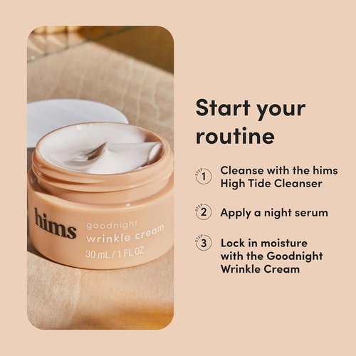 Hims Goodnight Wrinkle Cream - Deep Hydration Face Moisturizer with Hyaluronic Acid & Shea Butter - 1 Fl Oz