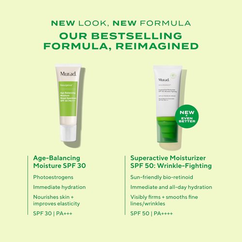 Murad Superactive Wrinkle-Fighting Moisturizer SPF 50 - Bio-Retinoid Facial Sunscreen for Fine Lines | 1.7 Fl Oz