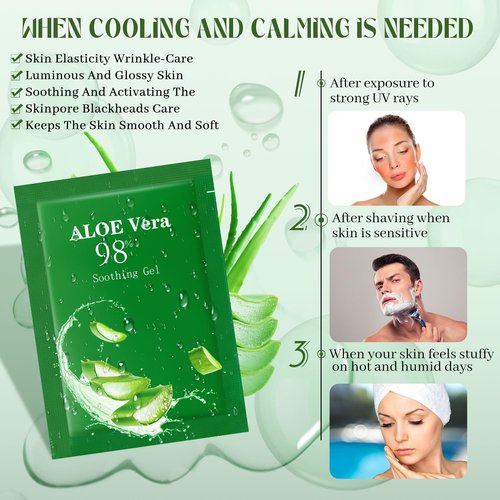 Siifert 30 Pcs Travel Size Aloe Vera Gel 98% Organic After Sun Moisturizer for Face, Body, Soothing Hydrating Lotion Bulk for Winter Vacation, Guests Skin Care Gifts