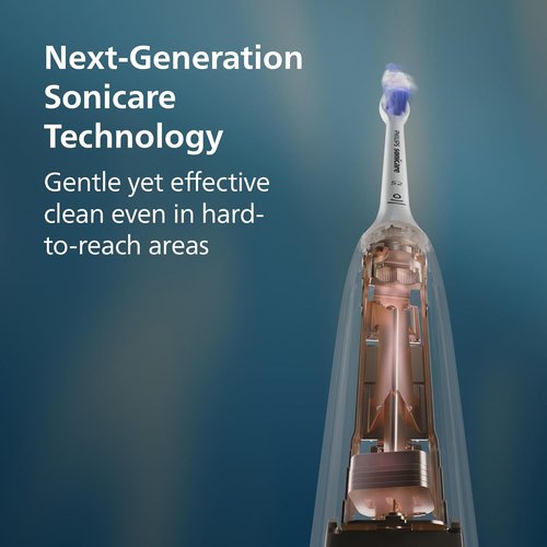 Philips Sonicare 6700 Series Electric Toothbrush - Advanced Sonic Technology, Pressure Sensor, 9 Settings, Light Pink, HX7412/04