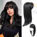 RMYHIG Hair Topper, 360° 3D Hair Toppers for Women with Thinning, 18 Inch Long Pieces for Women Clip in Wispy or Side Bangs(Black, 3D Wispy Bangs)