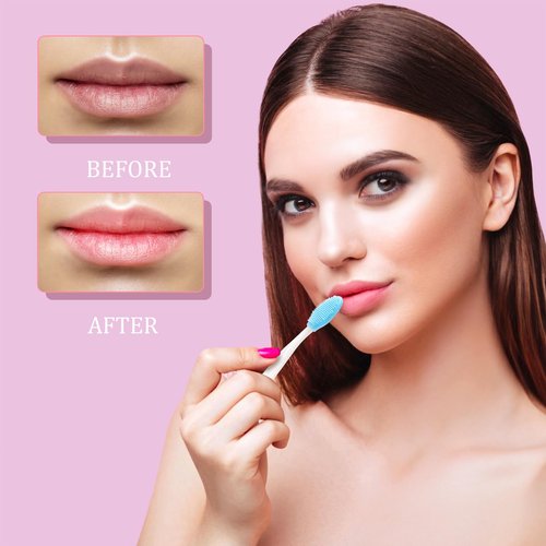 Acshio 100 Pieces Lip Scrub Brushes, Double Sided Silicone Exfoliating Lip Brush, Soft Facial Cleaning Brush Lip Exfoliator Scrubber Tool for Smoother Fuller Lip Appearance