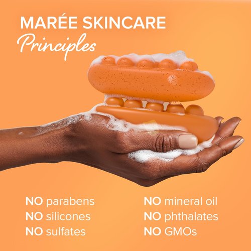 MAREE Kojic Acid Soap & Scrub - Brightening Kojic Acid and Turmeric Soap for Dark Spot and Hyperpigmentation - Dark Spot Remover for Face & Body Wash - Acido Kojico Cream Bar Soaps
