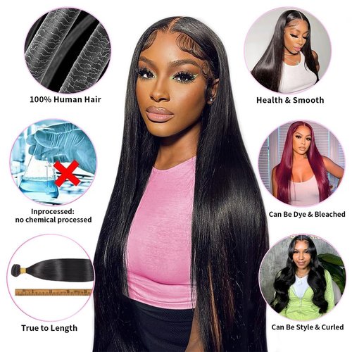 12A Straight Bundles Human Hair 20 Inch 100% Unprocessed Brazilian Virgin Human Hair Bundles Straight Sew In Bundles for Black Women Hair Extensions Natural Black Color