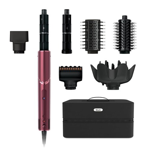 Shark FlexStyle Hair Dryer Brush & Multi-Styler - Powerful Auto-Wrap Curlers & Attachments | Black Cherry