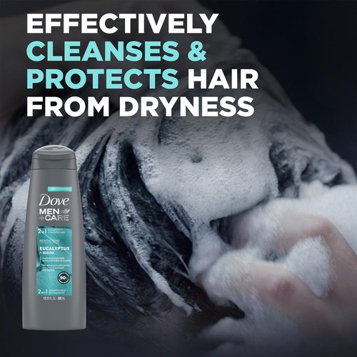 Dove Men+ Care Shower Essentials – Relaxing Body + Face Wash, Blue Eucalpytus + Birch & Revitalizing 2-in-1 Shampoo, Eucalyptus + Birch