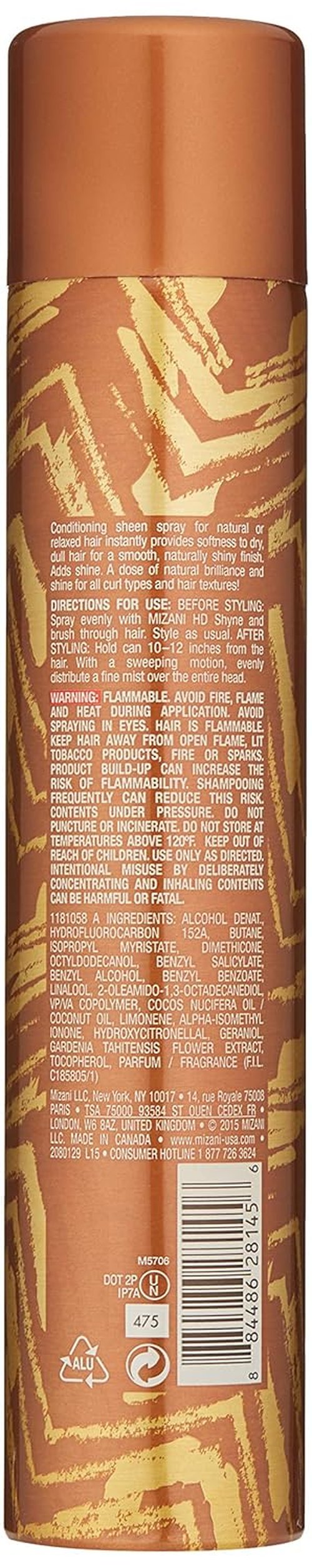 MIZANI HD Shyne Lightweight Hairspray - Weightless, Oil-Free Shine & Nourishment Formula