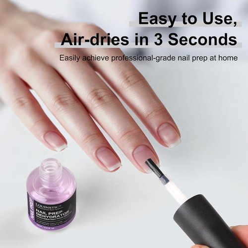 LOUINSTIC Acid-Free Nail Dehydrator 15ml - Fast Air-Dry Prep for Acrylic & Gel Polish | Hema-Free, Low-Odor
