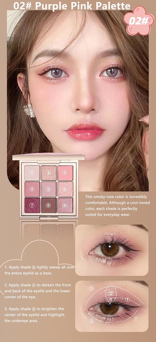 Skiennix 9-Color Eyeshadow Palette - Matte, Shimmer & Glitter | Highly Pigmented, Waterproof Makeup