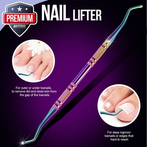 FANDAMEI Cuticle Kit, 4 PCS Nail Care Kit, Manicure Pedicure Tools, Nail Cuticle Nippers, Ingrown Toenail Tools Kit, Toenail File and Lifters Stainless Steel, Nail Lifter, Nail Cuticle Pusher