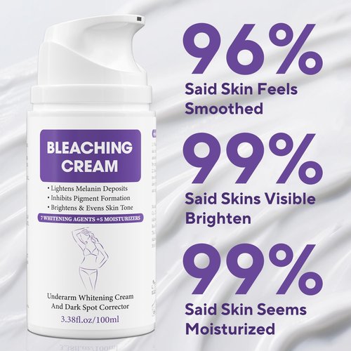 Skin Bleaching Cream, Dark Spot Remover for Face and Body, Hyperpigmentation Relief, Skin Lightening Cream with Vitamin C for Intimate Areas, Underarms, Knees, Elbows & Bikini Line, 3.38fl.oz