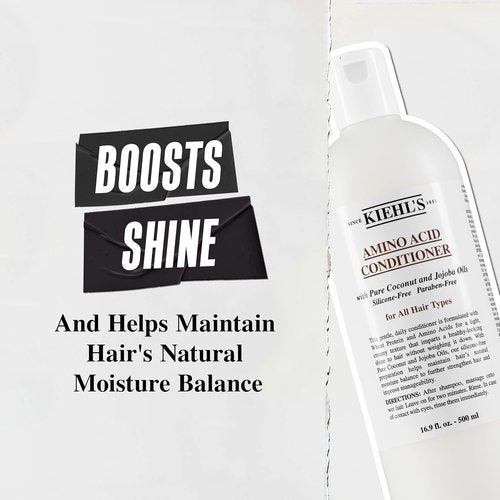 Kiehl's Amino Acid Conditioner - Strengthening & Moisturizing Hair Treatment | All Hair Types, 16.9 Fl Oz