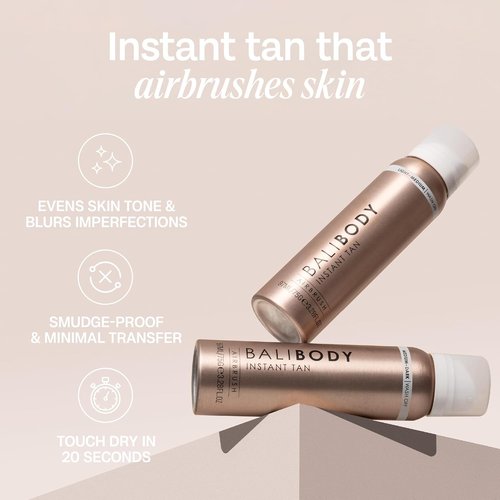 Bali Body Instant Tan Light-Medium - Skin Perfecting Aerated Spray for Flawless Bronzed Finish | Vegan & Cruelty-Free (97 ml/3.28 fl oz)
