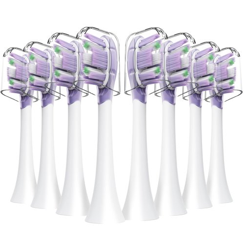 Replacement Toothbrush Heads Compatible with Philips Sonicare Click-on Handles Replacement Brush Head with Deep Reach Cleaning Electric Toothbrush Head, 8 Pack Replacement Heads