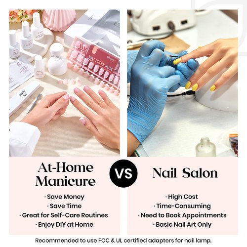 Beetles X Press Plus On Nails Kit-Short Square French Tip Press On Nails Kit with 150Pcs Pink French Nail Tips Nail Glue & Remover Builder Top Coat Nail Lamp,All-in-One DIY Fake Nails Gift for Women