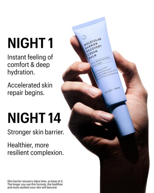 Allies of Skin Molecular Barrier Repair Cream Balm | Deeply Hydrating Face Moisturizer with Ceramides & Squalane | Daily Treatment to Soothe Irritated Skin | For Post-Procedure and Dry Skin | 1 fl oz