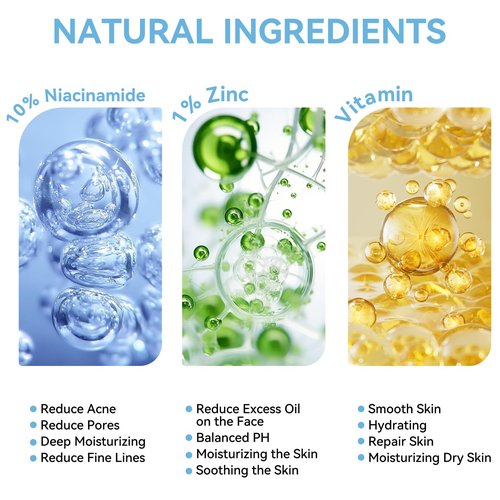 Niacinamide 10% + Zinc 1% Serum for Face – Oil Control, Acne, Pore Minimizer & Blemish Reduction – Lightweight, Non-Greasy Facial Serum, 30ml (1 Fl Oz) (1)
