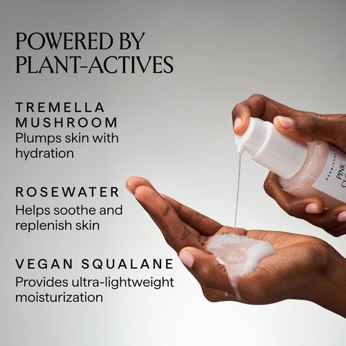 HERBIVORE Pink Cloud Creamy Jelly Cleanser - Hydrating Face Wash with Rosewater & Squalane | Vegan, 100 mL / 3.4 oz