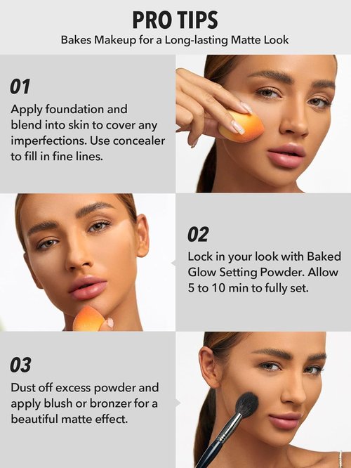 SheGlam Baked Glow Setting Powder - Oil Control Translucent Face Powder for Flawless Finish | Cappuccino