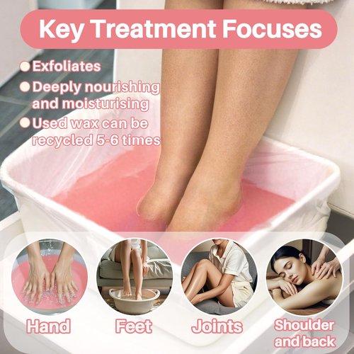 MAQIHAN Paraffin Wax for Hand and Feet - 2 Pack Paraffin Wax Refills Peach Scented for Dry Skin, Hydration Nourish Suitable Salon, Home Foot Spa And Hand Spa