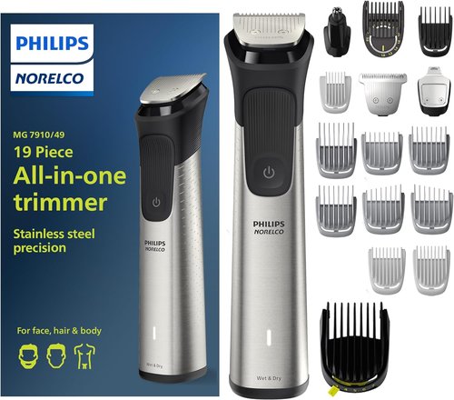 Philips Norelco Multigroom 7000 - All-in-One Beard Trimmer & Hair Clipper | 19-Piece Men's Grooming Kit