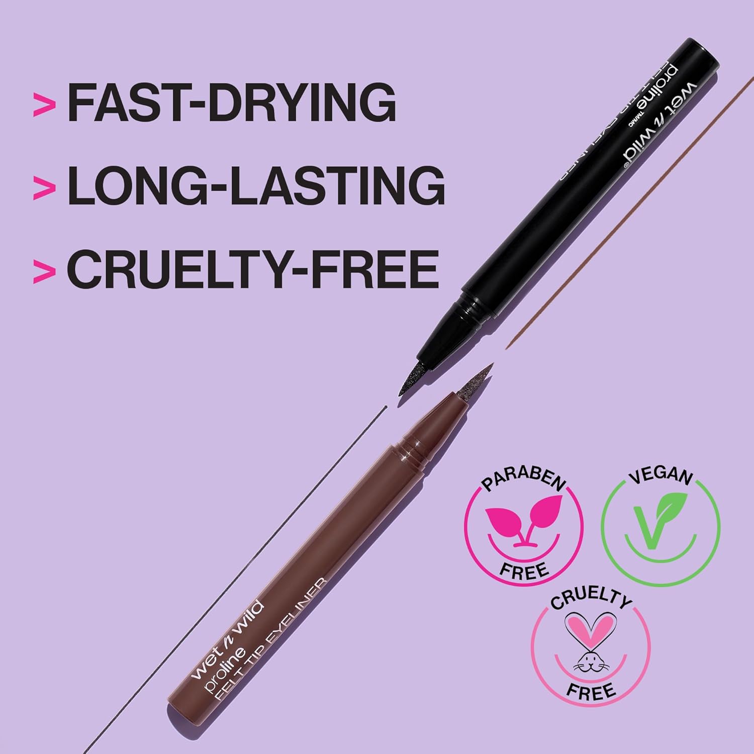 Wet n Wild MegaLiner Liquid Eyeliner - Intense Black Color for Bold Eye Looks