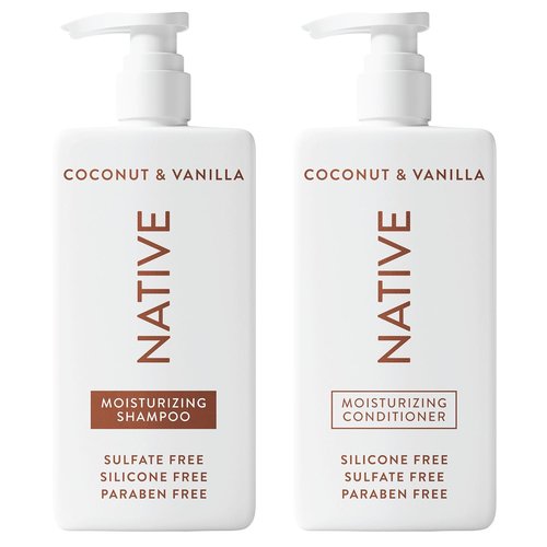 Native Coconut & Vanilla Shampoo & Conditioner - Naturally Derived, Sulfate & Dye Free | 2-Pack for All Hair Types