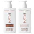 Native Coconut & Vanilla Shampoo & Conditioner - Naturally Derived, Sulfate & Dye Free | 2-Pack for All Hair Types