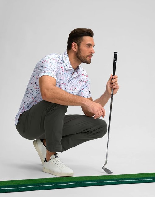 Obla Men's Golf Polo Shirt - Short Sleeve Dry Fit Performance | Moisture-Wicking Casual Print