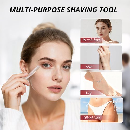 Mistfree Dermaplane Razor for Women Face, 10PCS Eyebrow Razors, Dermaplaning Tool with Storage Case, Professional Face Razors for Peach Fuzz Removal, Eyebrow Shaping, Smooth Skin & Gentle Exfoliation