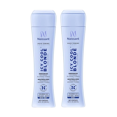 Naissant Icy Cool Blonde Purple Shampoo & Toning Mask Set - Neutralizes Yellow & Brassy Tones | 2 x 10.1 Fl Oz