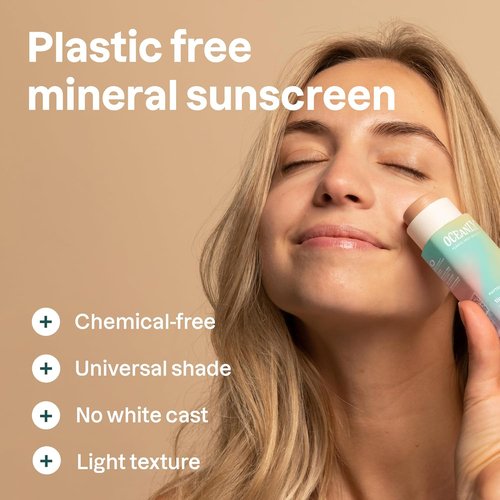 ATTITUDE Oceanly Tinted Face Cream Stick - SPF 30, EWG Verified, Plastic-Free, Universal Tint, 1 Ounce