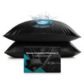 Black Waterproof Pillowcase Protector Set of Two | Safe with Oil, Water-Based, & Silicone-Based Massage Products | Hypoallergenic, Noiseless, Machine Washable