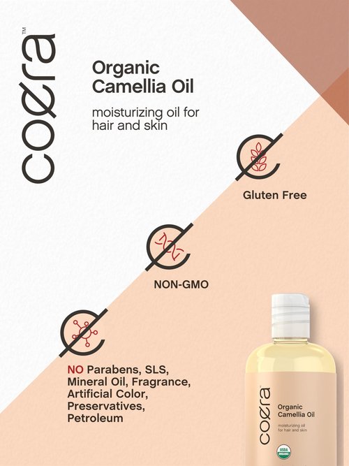 Coera Camellia Seed Oil Organic | 8 fl oz | Moisturizing Oil for Hair and Skin | Free of Parabens, SLS, & Fragrances