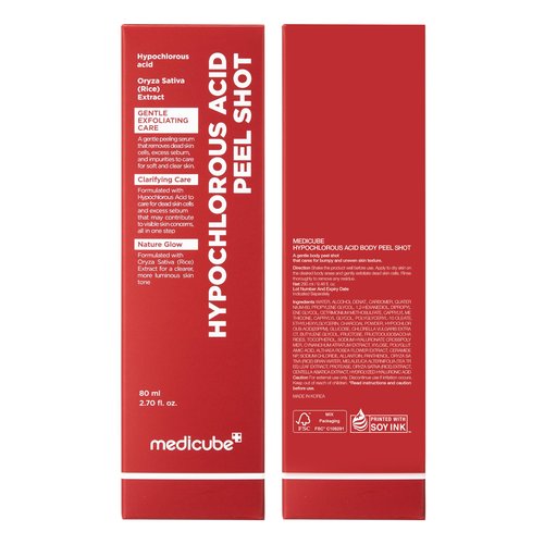 medicube Body Peel Shot with Hypochlorous Acid | Gentle Body Exfoliating Serum for Dead Skin Cells, Rough Patches & Uneven Texture | Rice Extract, Panthenol for Hydrating & Smoothing Care | 9.46 fl.oz