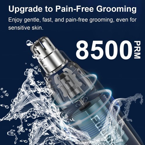 Fululuer Nose Hair Trimmer for Mens and Women | Rechargeable 4-in-1 Ear, Nose, Eyebrow & Beard Trimmers | 8500 RPM | USB Charging | Washable, LED Indicator (Jet Black)